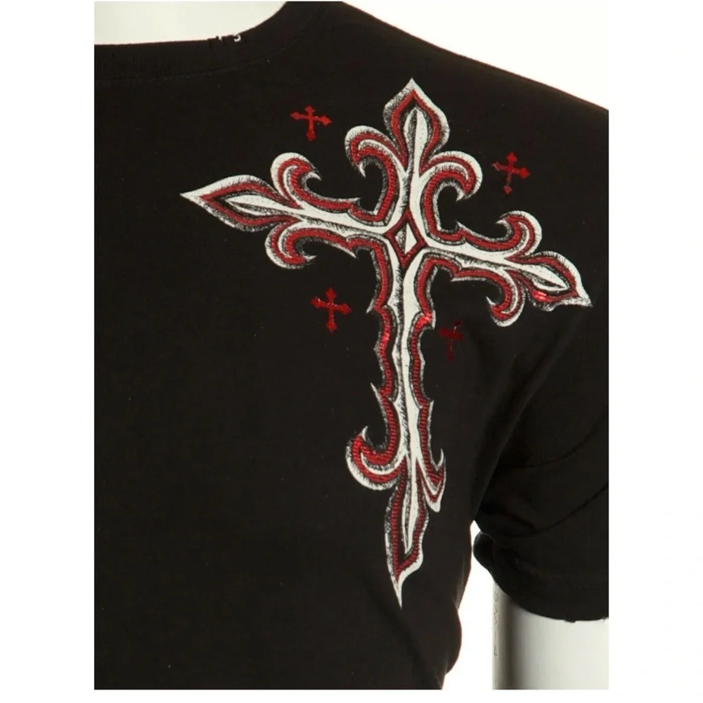 ARCHAIC by AFFLICTION Mens T-shirt Spine Wings Black Regular Fit S-4XL - Picture 6 of 9